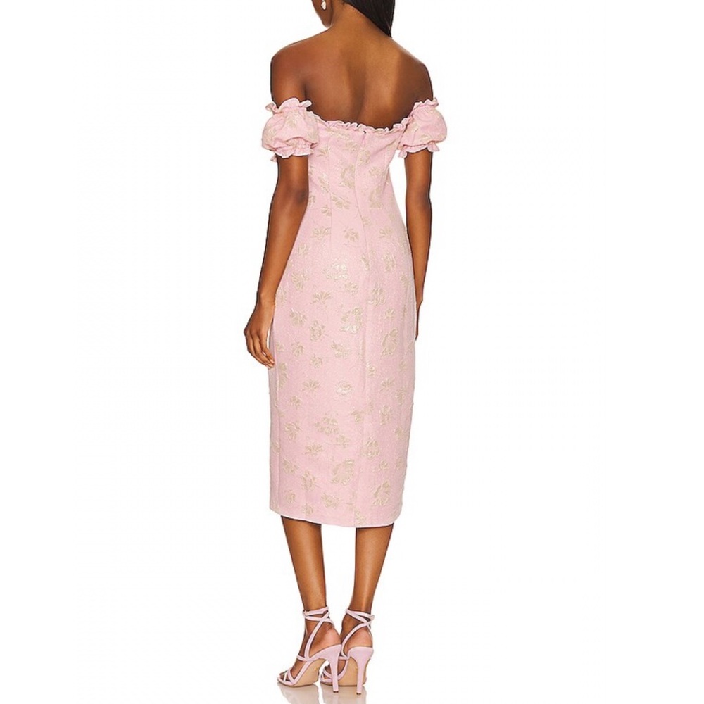 MAJORELLE Solandia Mini Dress Jacquard, Puff-Sleeve Large - Picture 2 of 16